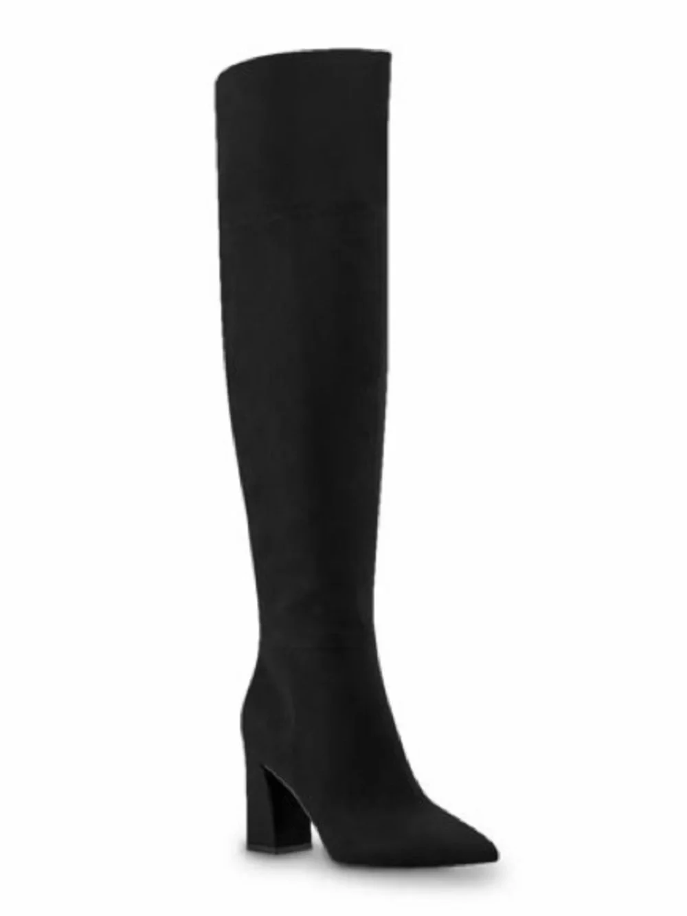 Marc Fisher Black Over-the-Knee Pointed Toe Block Heel Boots